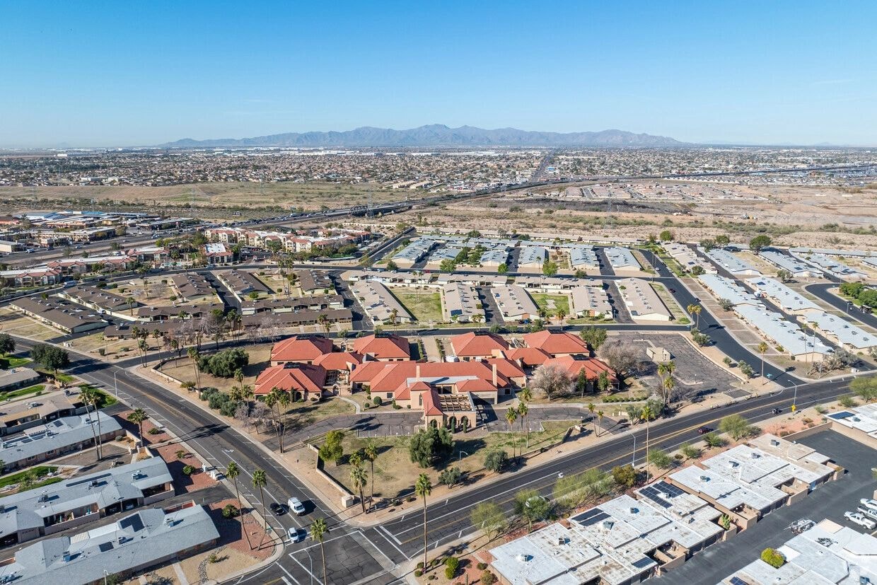 Aerial view of the Thunderbird property