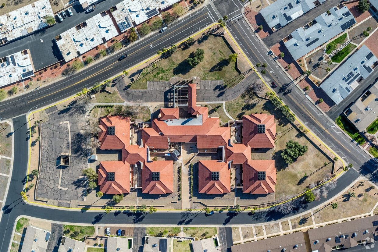 Aerial drone view of the complex