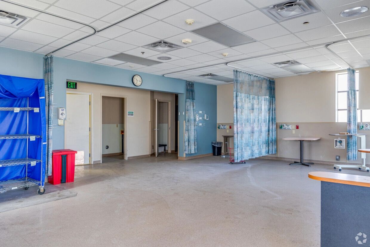 Interior room with blue walls