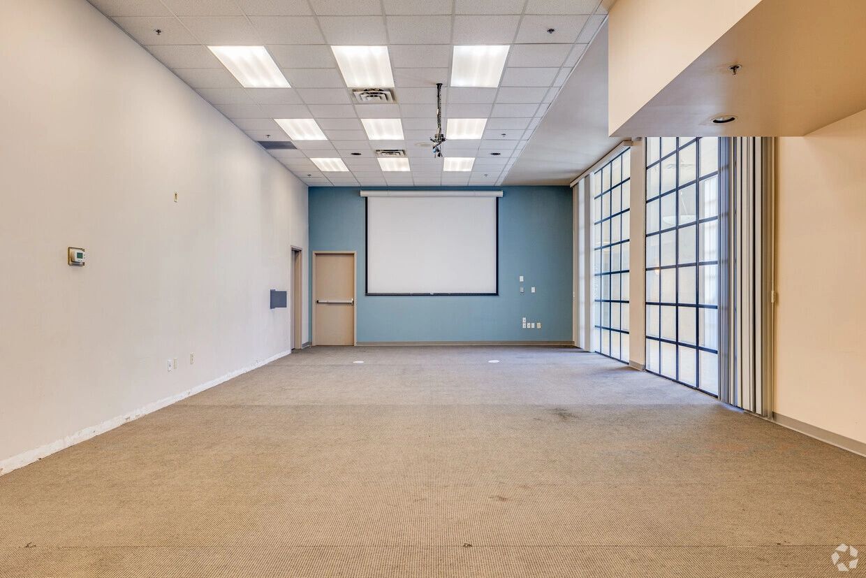 Multipurpose room with presentation screen
