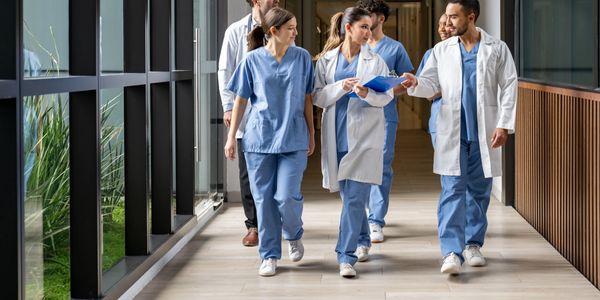 Hospital interior hallway