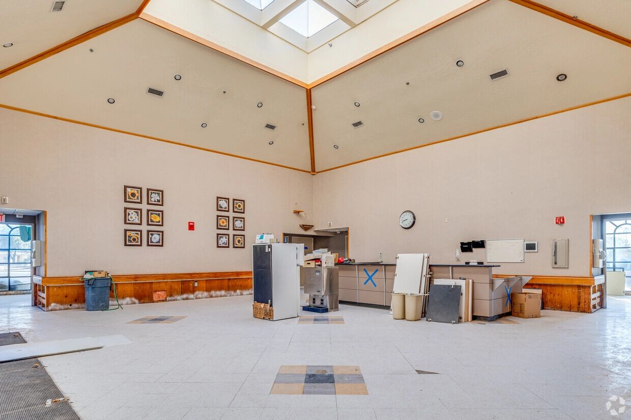 Interior lounge with skylight